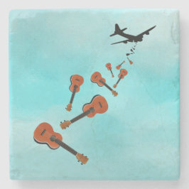 Ukuleles droppar från och flygplan stenunderlägg