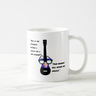 Ukuleles och gräsklippare kaffemugg