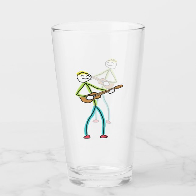 Ukulelespelande Stickman Glaskopp (Framsida)
