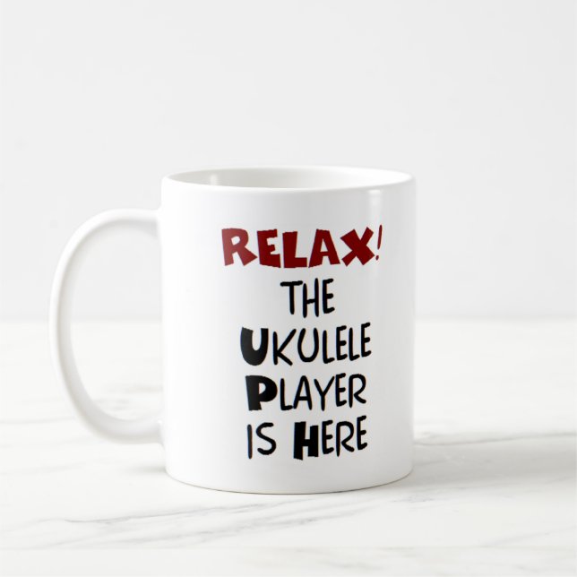 ukulelespelare är här kaffemug kaffemugg (Vänster)