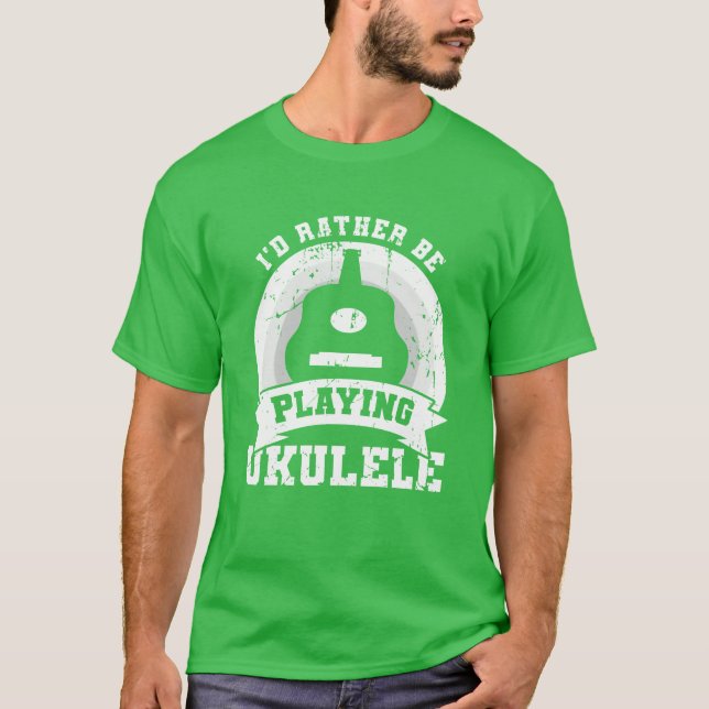 Ukulelist Citat retro T Shirt (Framsida)