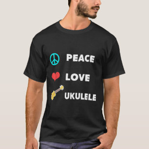 Ukulelist Peace Kärlek och Ukulele Uke Guitar Play T Shirt