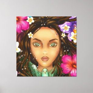 Ukuli'i ka Pua 40x40 Stretched Kanvastryck