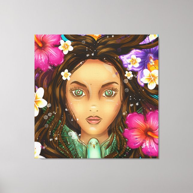Ukuli'i ka Pua 40x40 Stretched Kanvastryck (Framsida)
