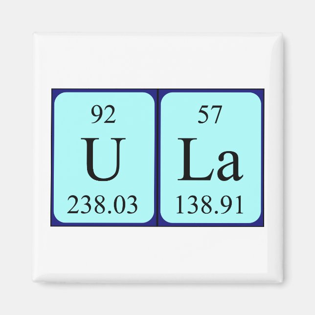 Ula Periodiska bord namn magnet (Framsidan)