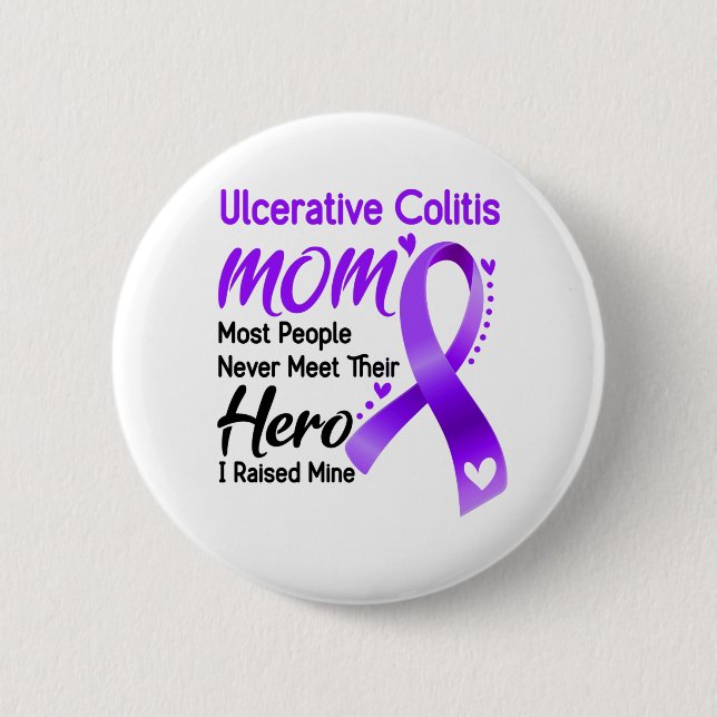 Ulcerativa Colitis Awareness Month Ribbon Gifts Knapp (Framsida)