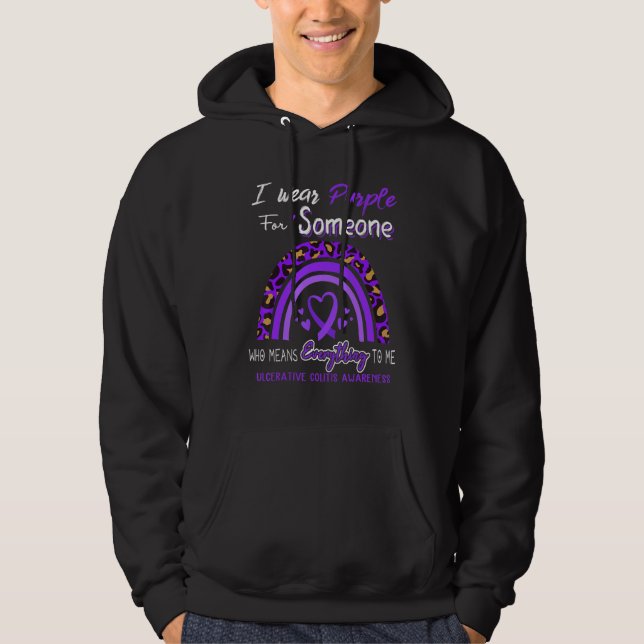 Ulcerative Colitis Awareness I Wear Purple For Som Hoodie (Framsida)