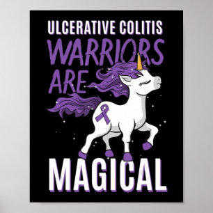 Ulcerative Colitis Awareness IBD Unicorn Lila Ri Poster