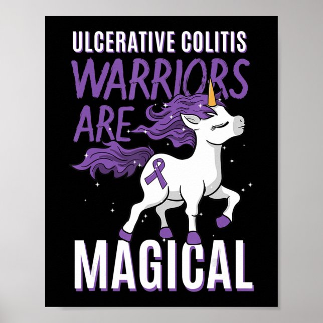 Ulcerative Colitis Awareness IBD Unicorn Lila Ri Poster (Framsidan)