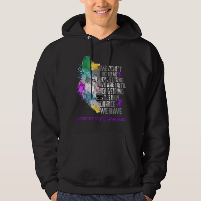 Ulcerative Colitis Awareness Ribbon Support-gåvor Hoodie (Framsida)