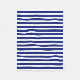 Ull Baby Blanket Navy Blue and White Rand Fleecefilt