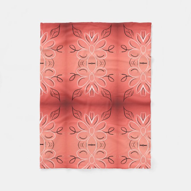 Ull Designer Blanket i Burgundy Coral Fleecefilt (Framsidan)