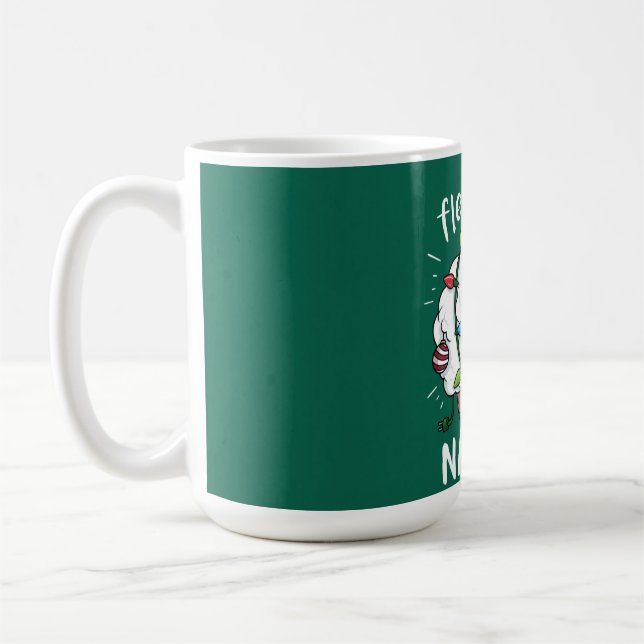 Ull Feliz Navidad Funny Cute Sheep jul Kaffemugg (Vänster)