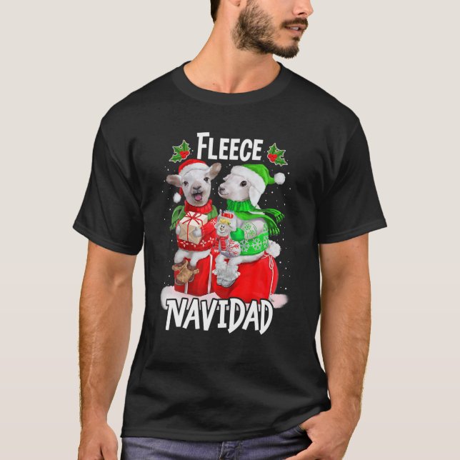 Ull Feliz Navidad Funny Cute Sheep jul T Shirt (Framsida)