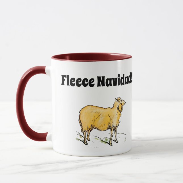 Ull Feliz Navidad Funny Joke Joke Mugg (Vänster)