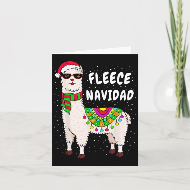 Ull Feliz Navidad Llama jul Cute Julafton Gif Kort (Framsida)