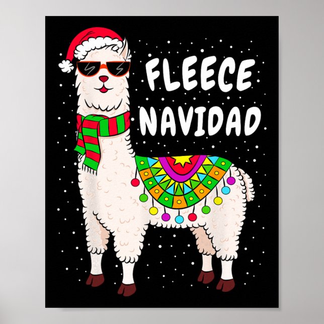 Ull Feliz Navidad Llama jul Cute Julafton Gif Poster (Framsidan)
