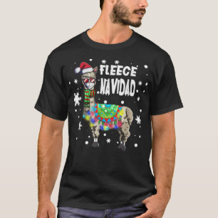 Ull Feliz Navidad Llama Julafton String Ljus Llam T Shirt