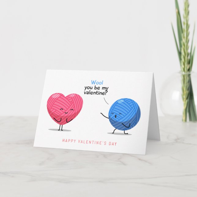 Ull, Kommer Du Vara Min Älskling Stickning | Högti Helgkort (Framsida)