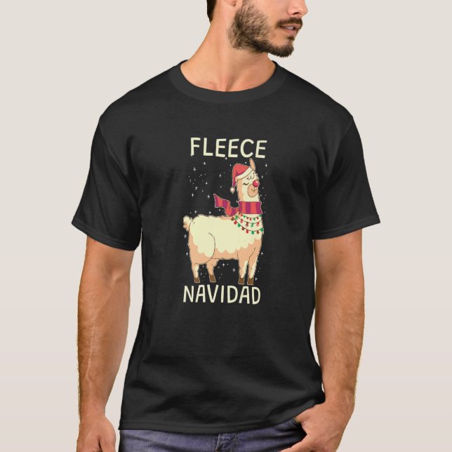Ull Navidad Cute Alpaca T Shirt (Framsida)