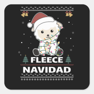Ull Navidad - Cute Julfår Funny Pun Fyrkantigt Klistermärke