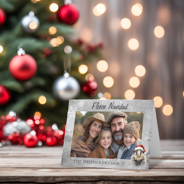Ull Navidad Får Fotomappat Helgdag-kort Helgkort (Skapare uppladdad)