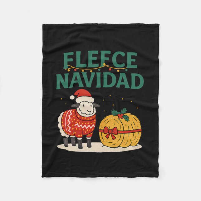 Ull Navidad Farm julfår Helgdag Graphi Fleecefilt (Framsidan)
