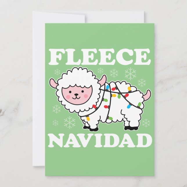Ull Navidad Feliz Funny jul Kawaii Sheep Inbjudningar (Framsida)