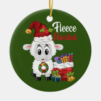 Ull Navidad Feliz Navidad Pun-julfår Julgransprydnad Keramik