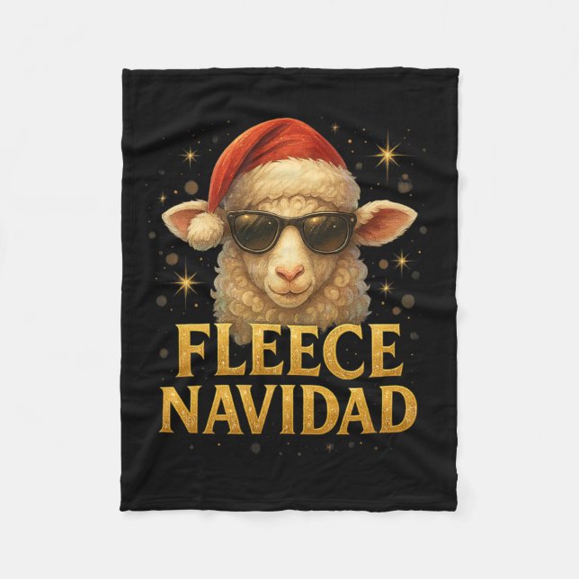 Ull Navidad-finare julfjälldesign Fleecefilt (Framsidan)