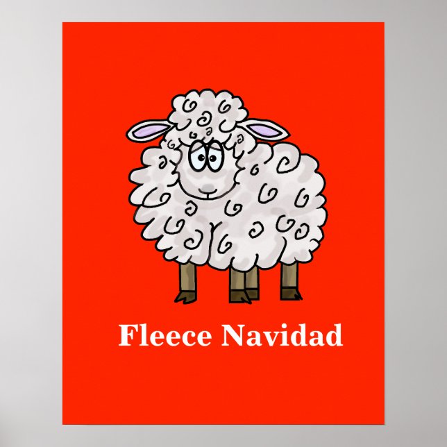 Ull Navidad Funny Får jul Poster (Framsidan)