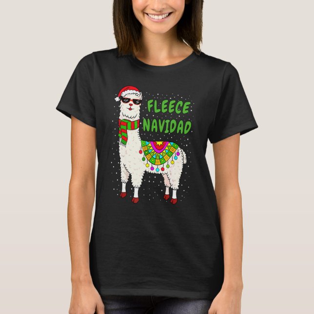 Ull Navidad jul Llama Julafton for Women Kid T Shirt (Framsida)