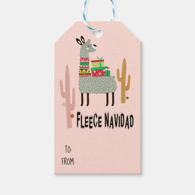 Ull Navidad Llama jul Presentetikett (Framsidan)