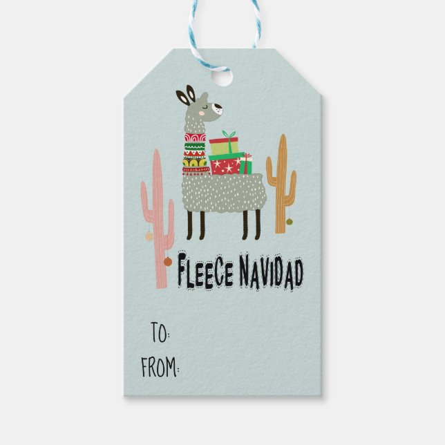 Ull Navidad Llama jul Presentetikett (Framsidan)