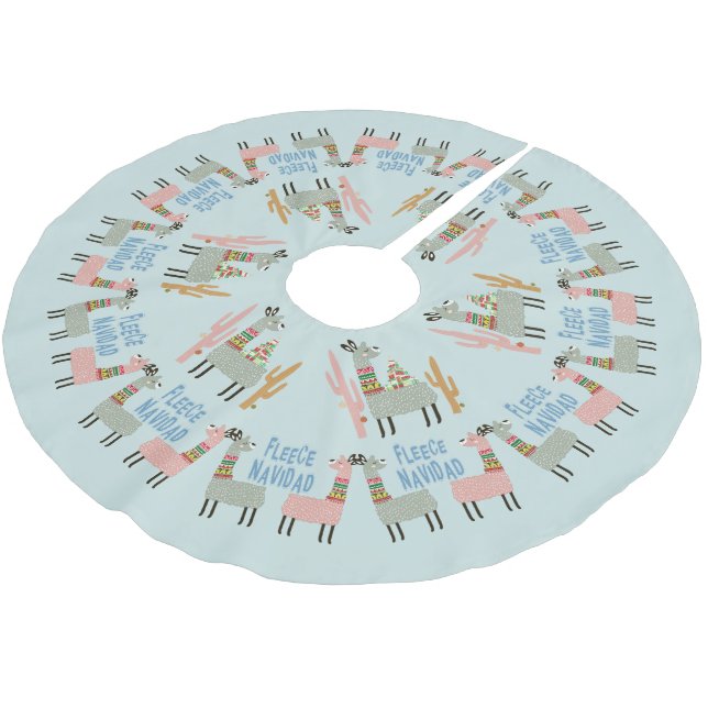 Ull Navidad Llamas Julgransmatta Borstad Polyester (Vinklad)