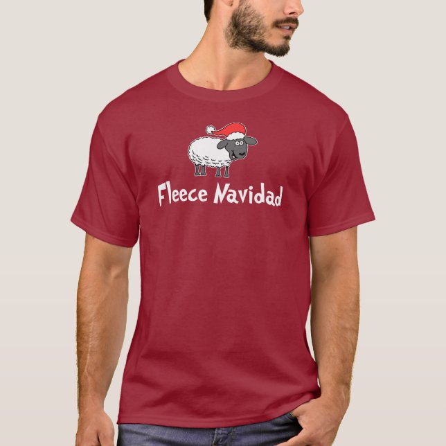 Ull Navidad Santa Sheep jul Pun T Shirt (Framsida)