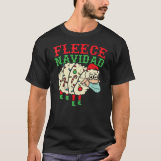 Ull Navidad Sheep Ansikte Mask-julkvartal T Shirt