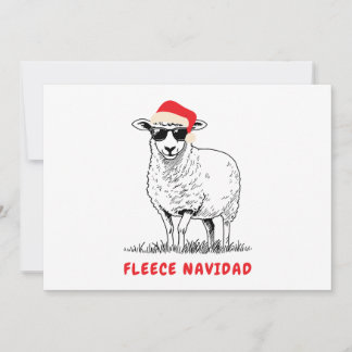 Ull Navidad Sheep i Sunglass Julkort