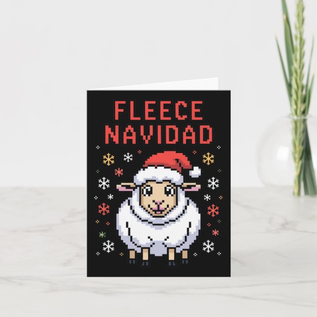 Ull Navidad Ugly Sweater Funny julfår Kort (Framsida)