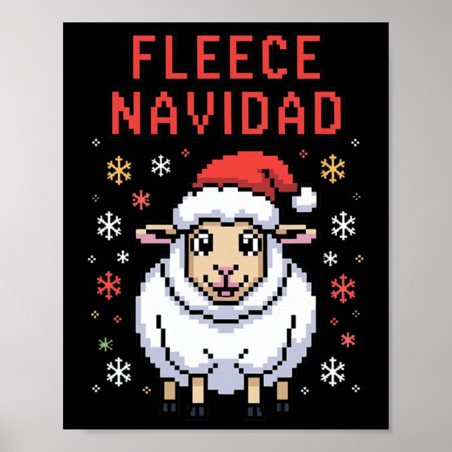 Ull Navidad Ugly Sweater Funny julfår Poster (Framsidan)
