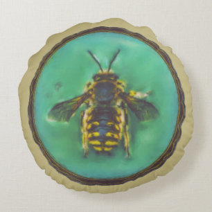 Ullbroder Bee Rund Kudde