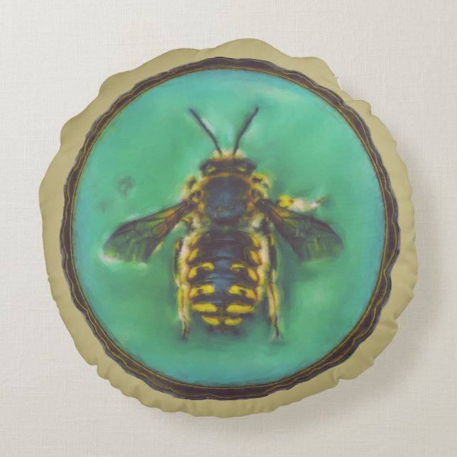 Ullbroder Bee Rund Kudde (Baksidan)