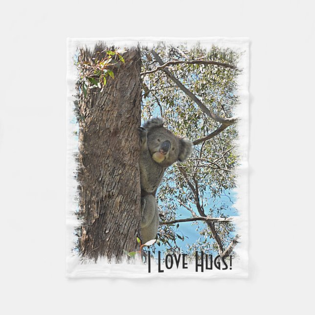 Ullfilt - jag älskar kramar! fleecefilt (Framsidan)