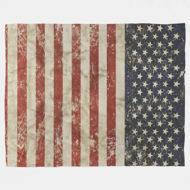 Ullfilt med flagga av USA Fleecefilt (Framsidan (Horisontell))