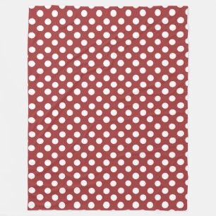 Ullfilt/Redwith vitpolka dots Fleecefilt