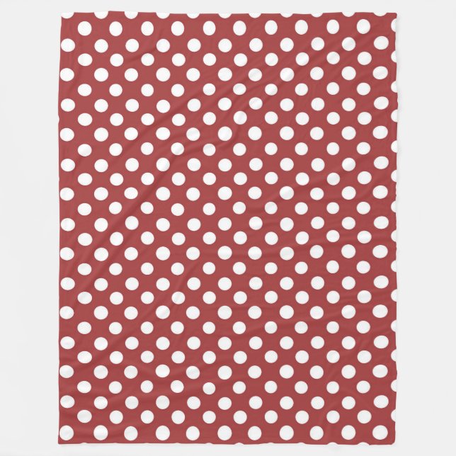 Ullfilt/Redwith vitpolka dots Fleecefilt (Framsidan)