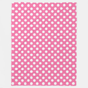 Ullfilt/rosor med vitpolka dots fleecefilt
