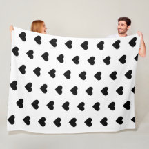 UllFilt-Svart hjärtor på vit