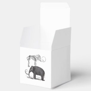 Ullig kolossal förhistorisk elefant och skelett presentaskar