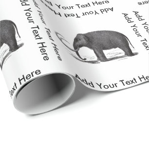 Ullig kolossal förhistorisk elefant presentpapper